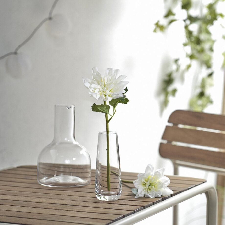 Artificial flower, in/outdoor/Dahlia white, 30 cm
